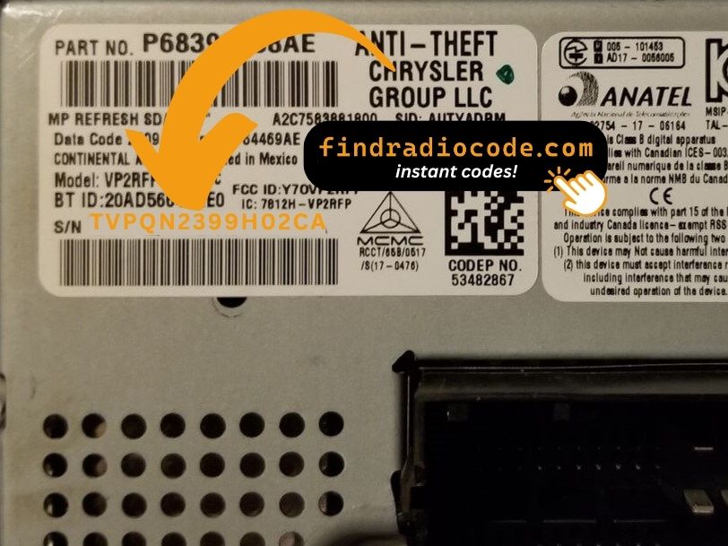 VP2 7-inch ROW radio serial number